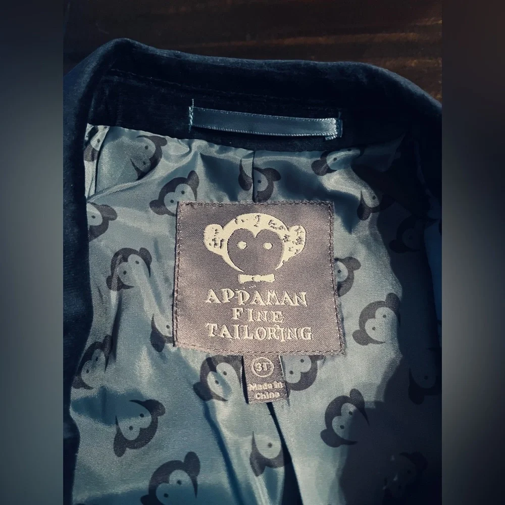 Appaman Elegant Navy Blue Velvet Suit 3T - Picture 14 of 16